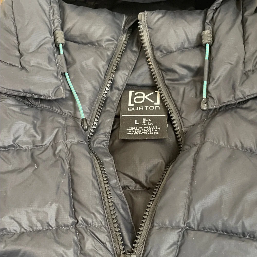 Burton AK Women’s Puffer  Dark Quilted Hooded Large Vest - Picture 2 of 9